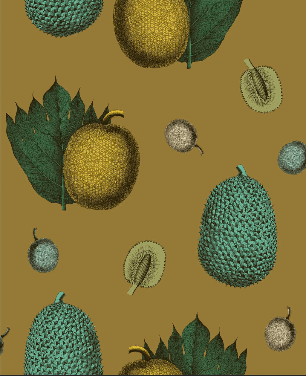 Tropical Fruit Wallpaper - Mustard
