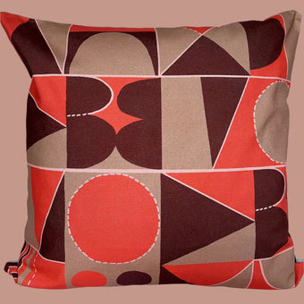 Taking Shape Cushion - Coral + Wine