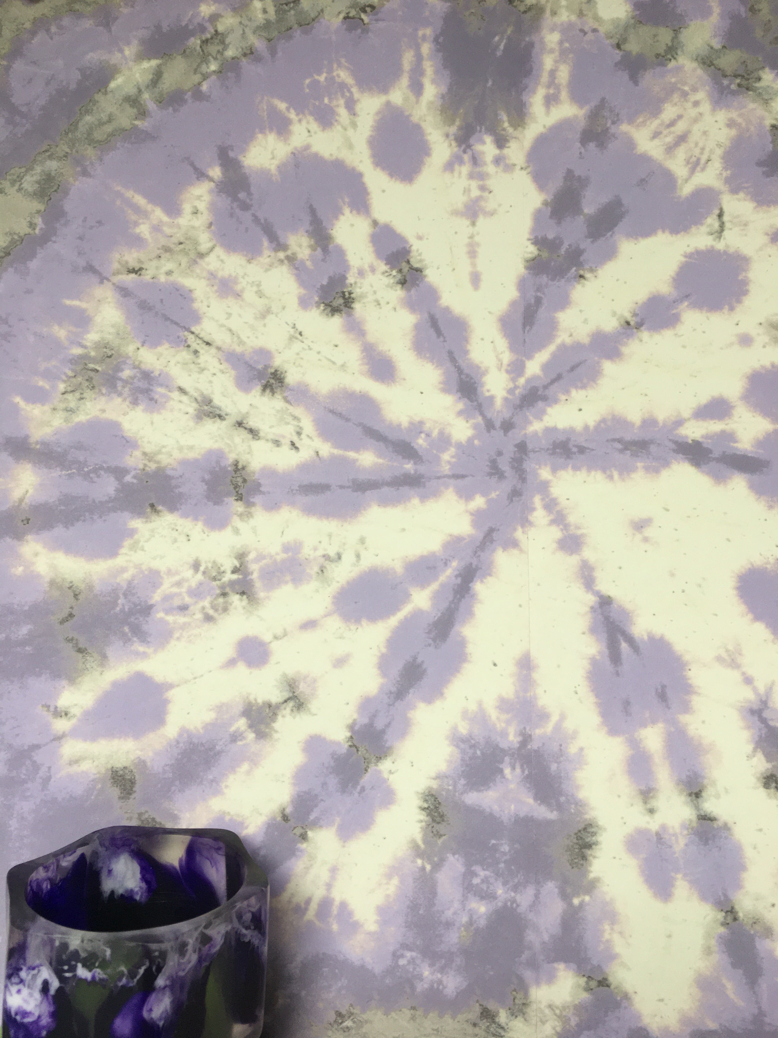 Tie dye circle Wallpaper - Lilac / Grey