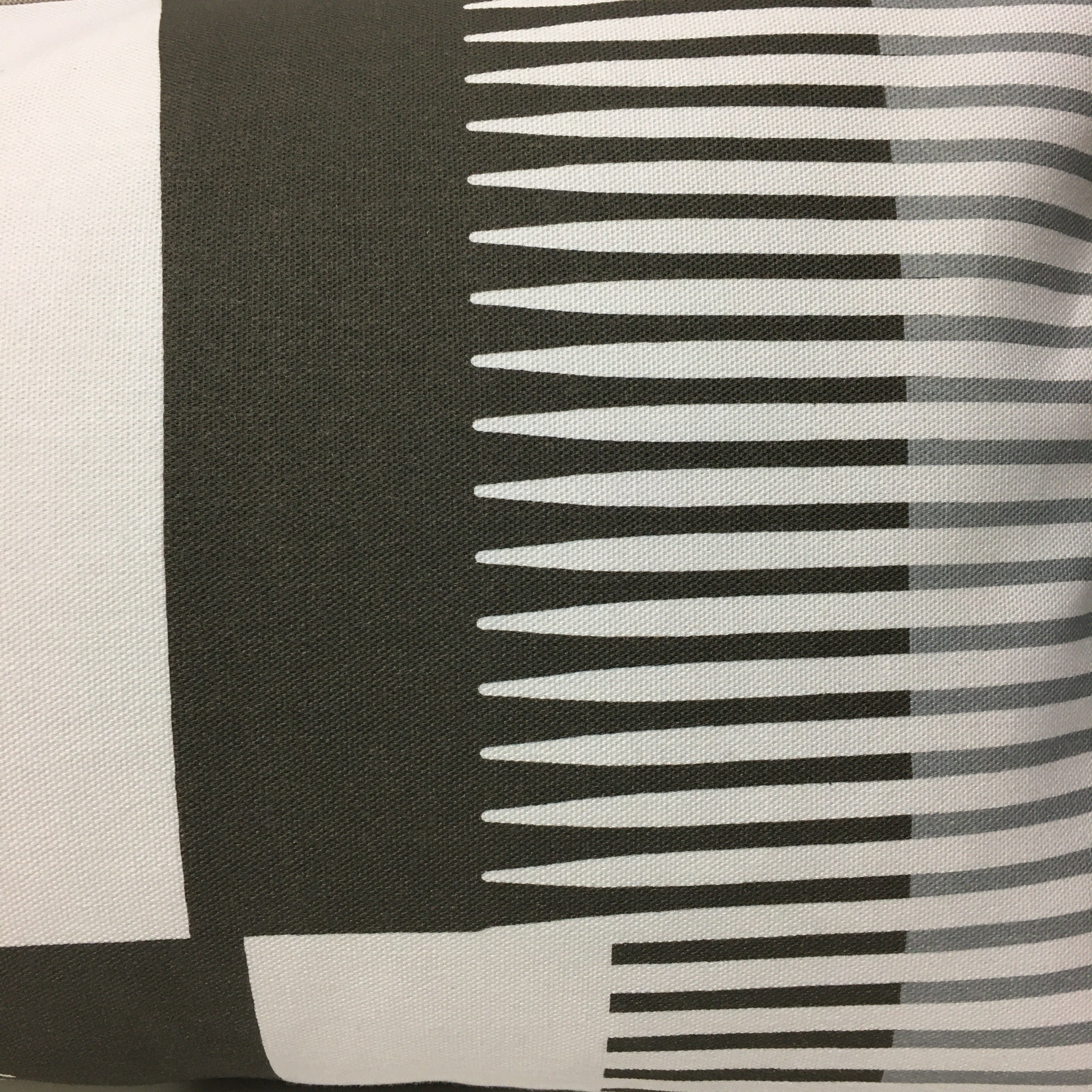 Combed Stripe Cushion - Graphite, dove + white