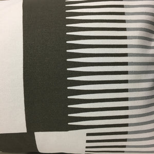 Combed Stripe Cushion - Graphite, dove + white