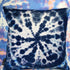 Tie dye Circle  Velvet Cushion - Indigo
