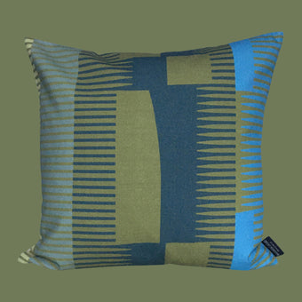 Square Combed Stripe Cushion - Olive