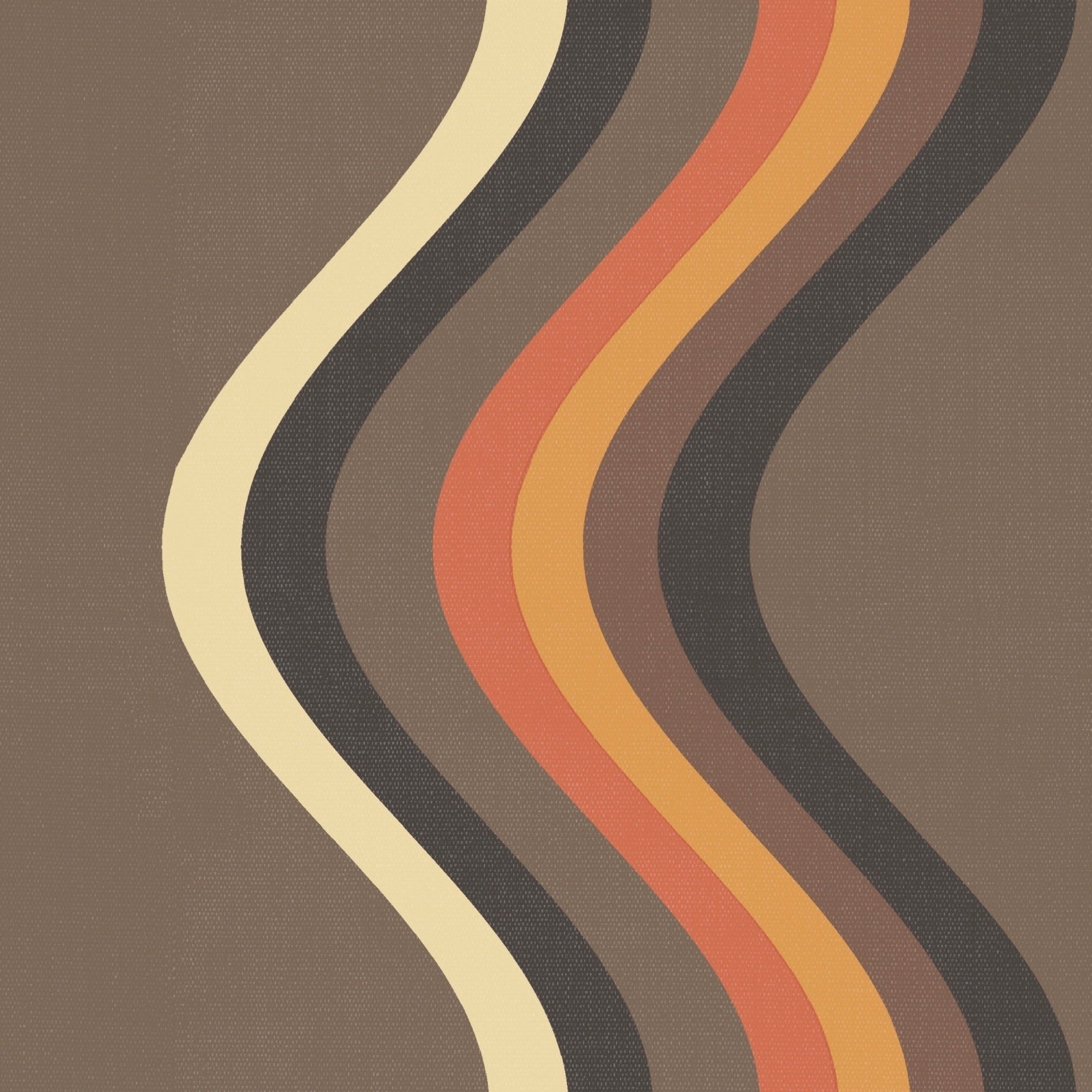 Broad Curvy Retro Stripe Wallpaper