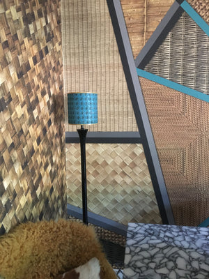 Wicker Geometric Turquoise + Mustard Wallpaper