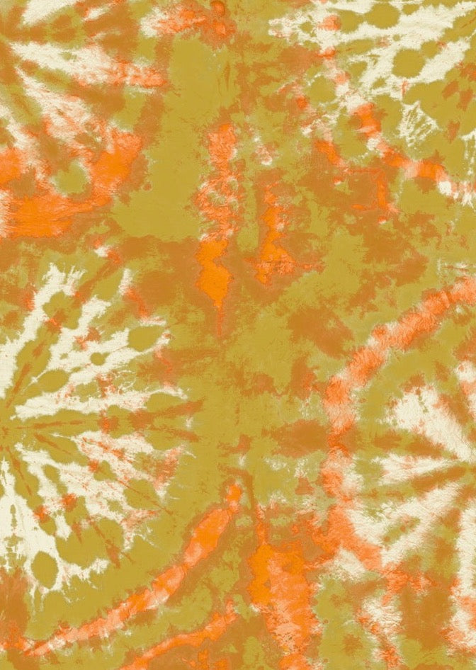 Tie dye circle Wallpaper - Mustard / Orange