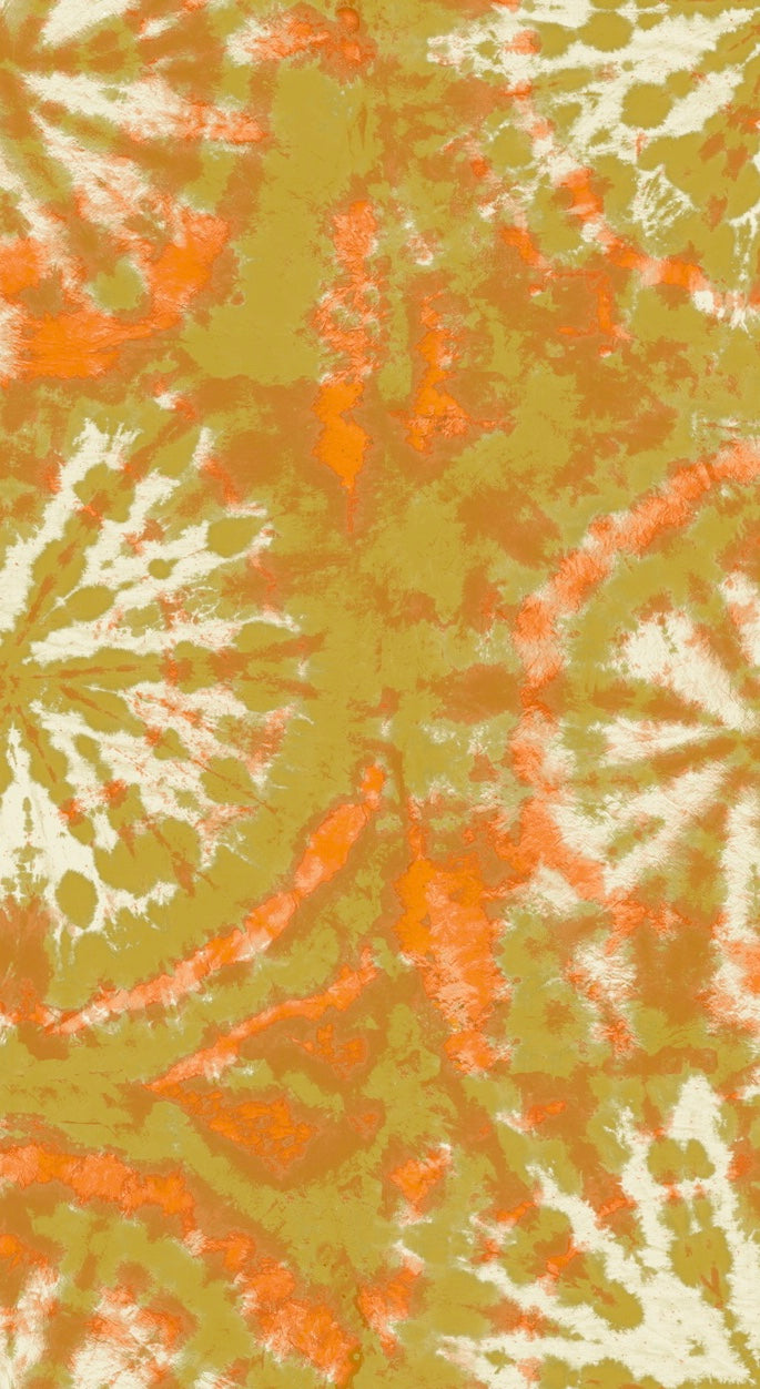 Tie dye circle Wallpaper - Mustard / Orange