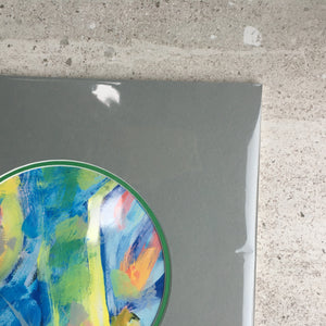 Expressive Abstract Circular Print Green + Grey Mount