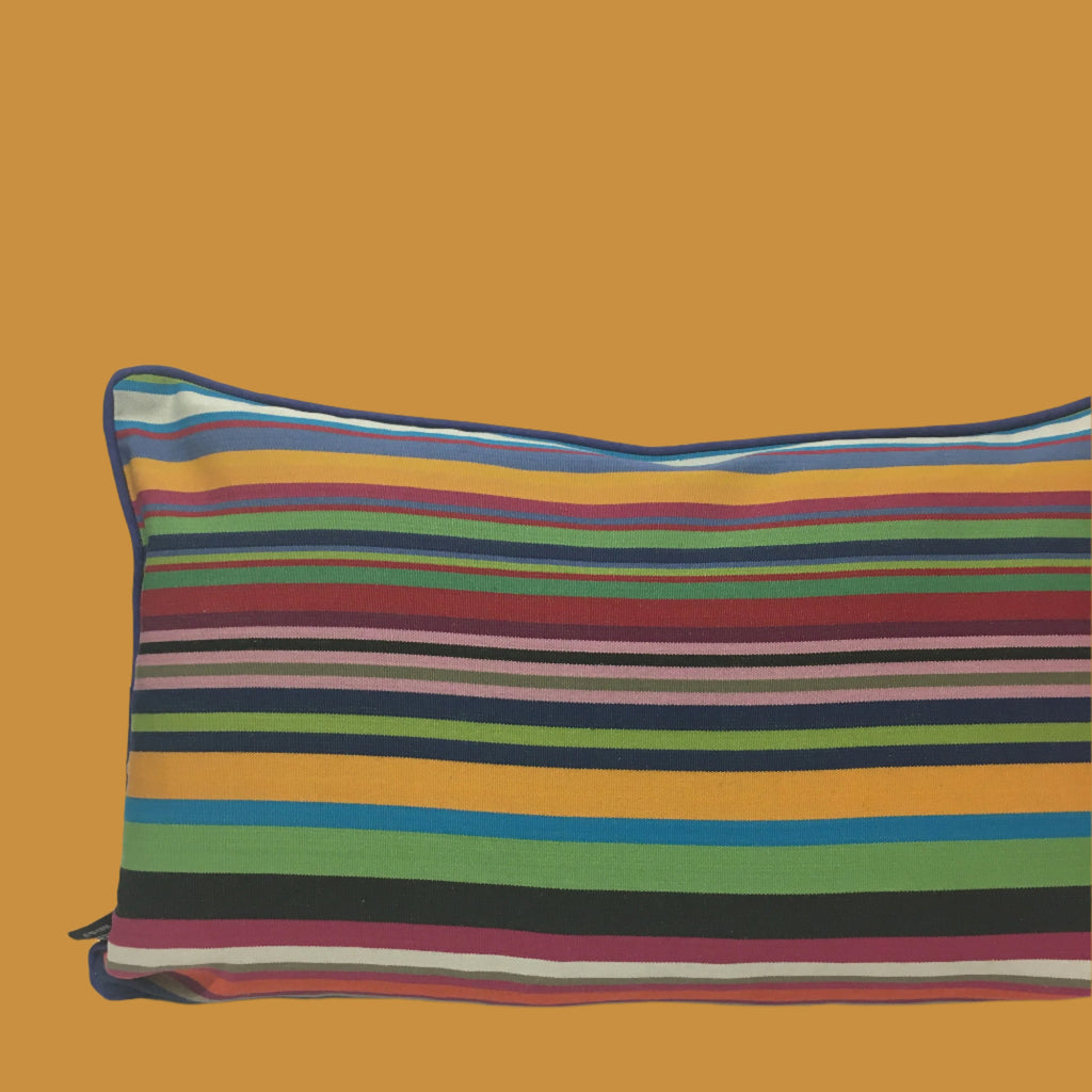 Cotton Striped Cushion - Multi bright