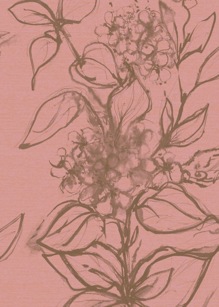 Aquatint Large Panel Floral Wallpaper