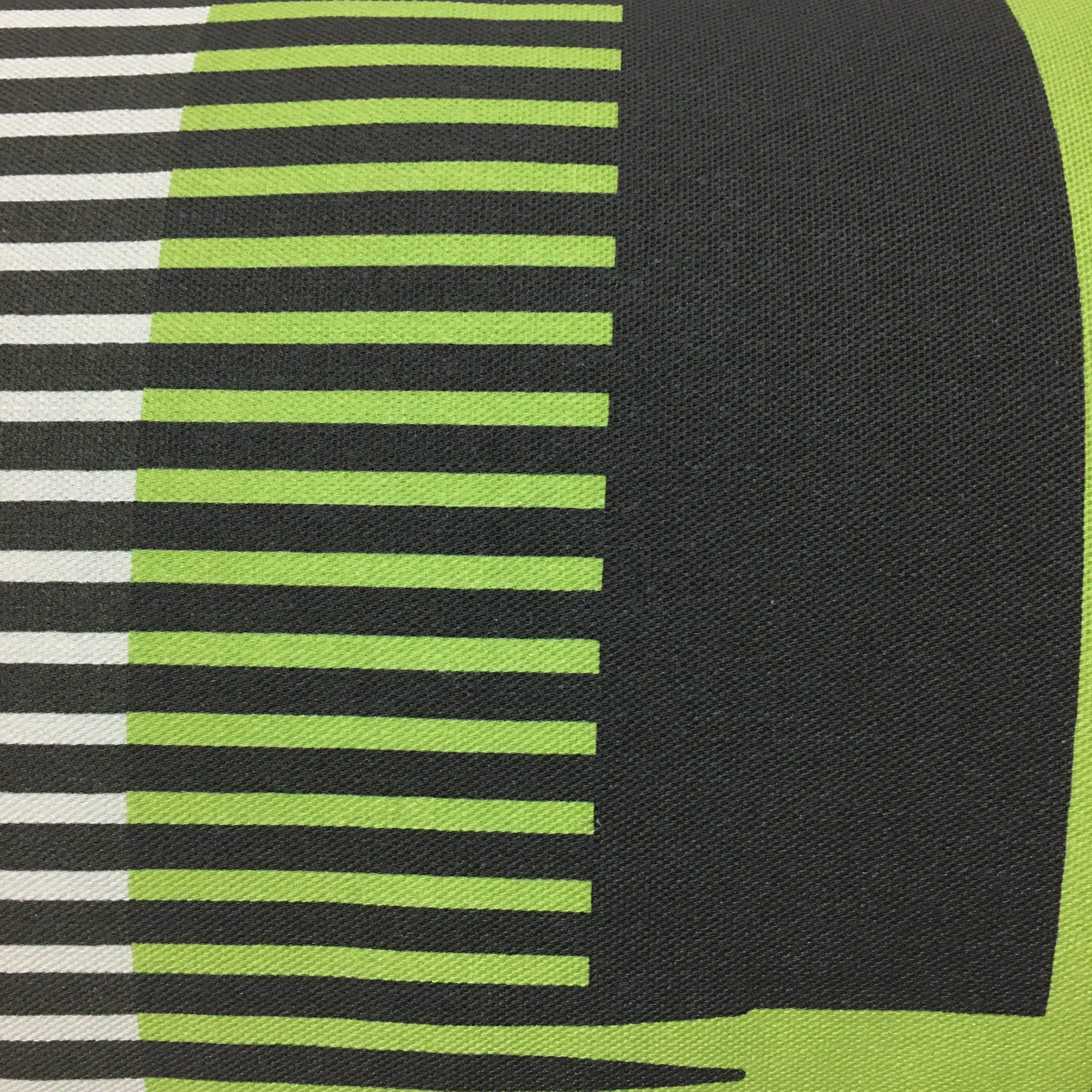 Combed Stripe Cushion - Pea green, black + grey