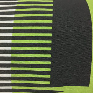Combed Stripe Cushion - Pea green, black + grey