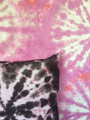 Tie Dye Circle  Velvet Cushion - Mulberry