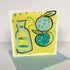 ‘ Bottle + Fruit’ Lime Hand Painted Greetings Card