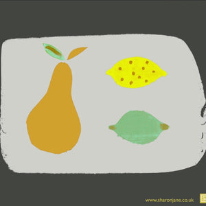 Pear, Lemon & Lime Tea Towel - Bitter Chocolate