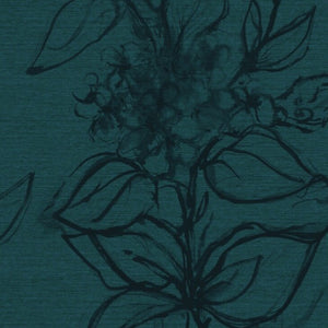 Aquatint floral Wallpaper - Petrol