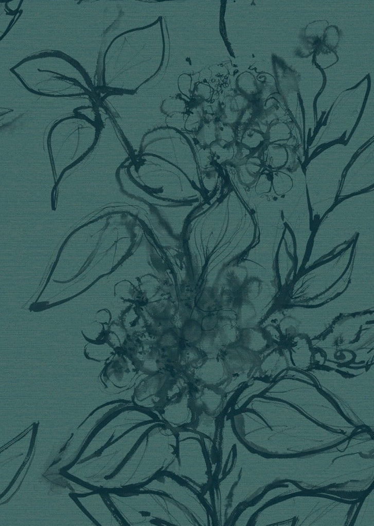 Aquatint Large Panel Floral Wallpaper