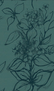 Aquatint floral Wallpaper - Peacock