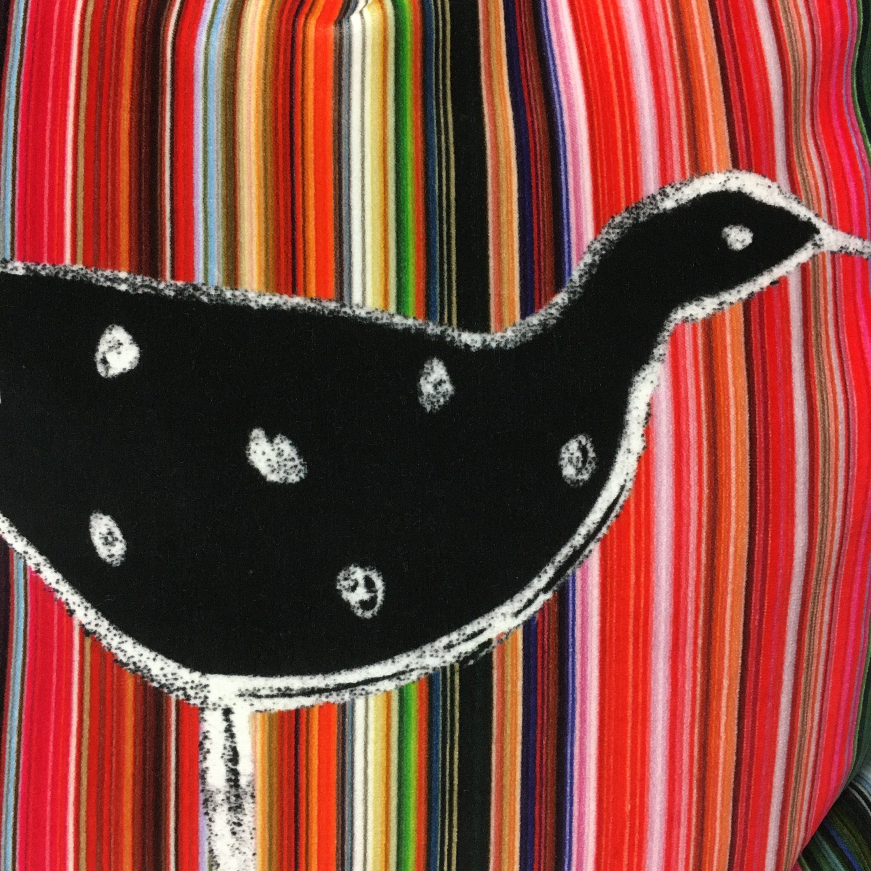 Ducks In A Row Velvet Cushion - Black