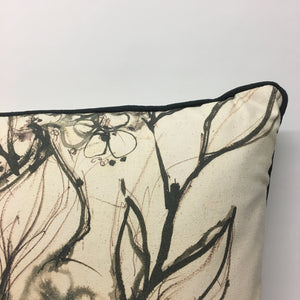Aquatint Monochrome Floral Cushion - LAST ONE