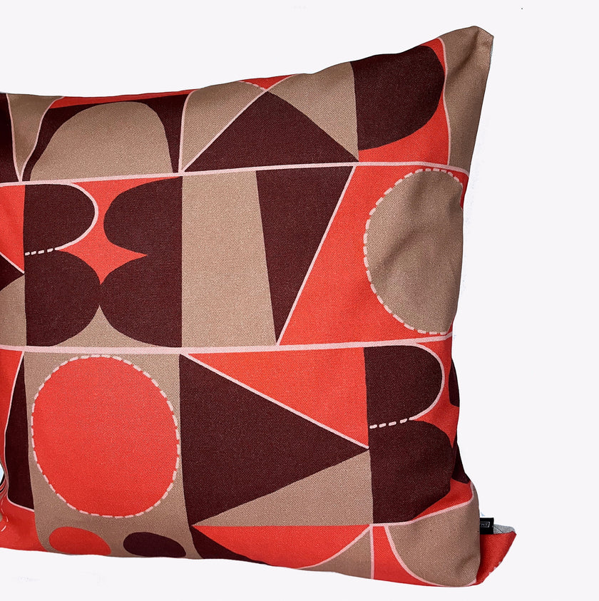 Taking Shape Cushion - Coral + Wine