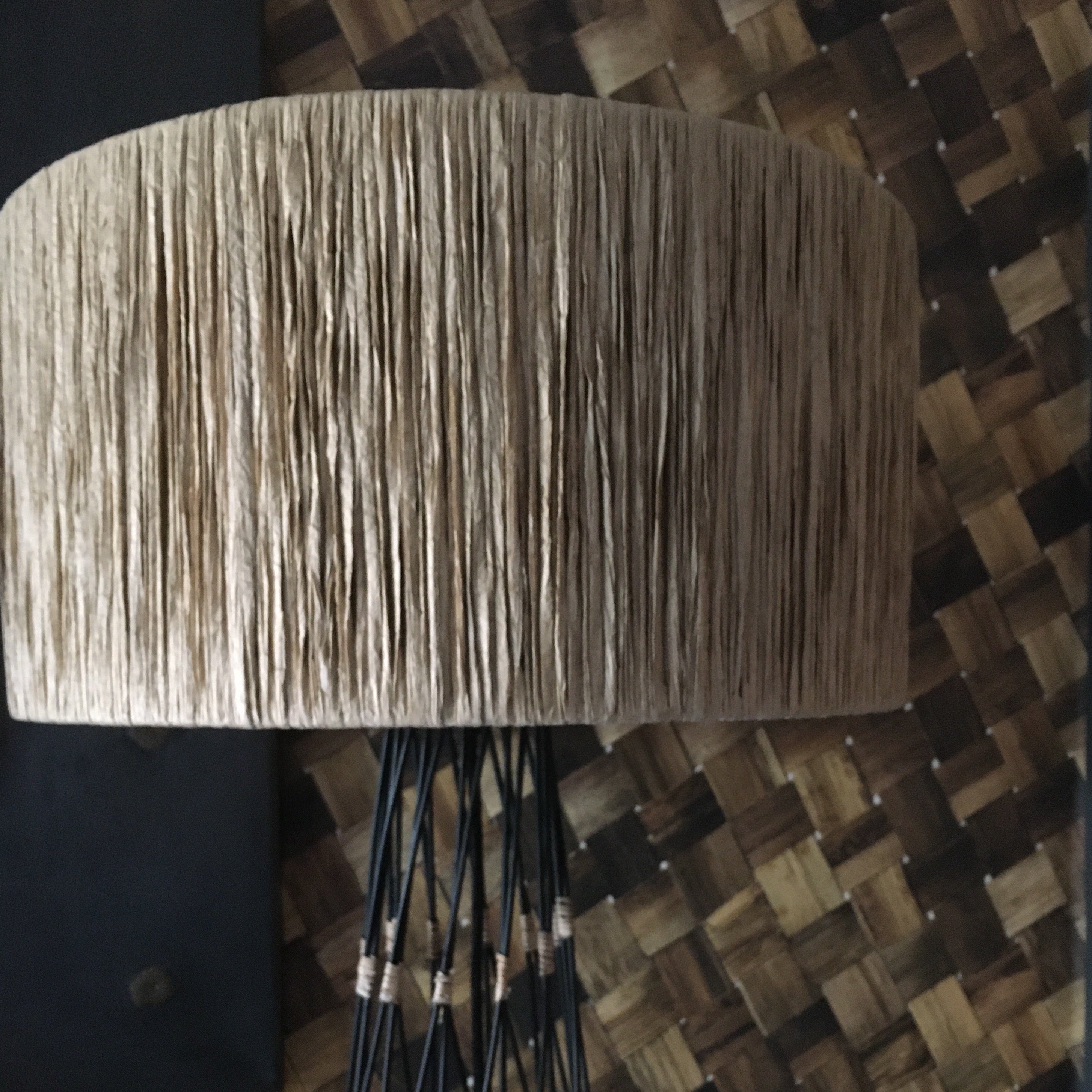 Wire and Raffia Lamp