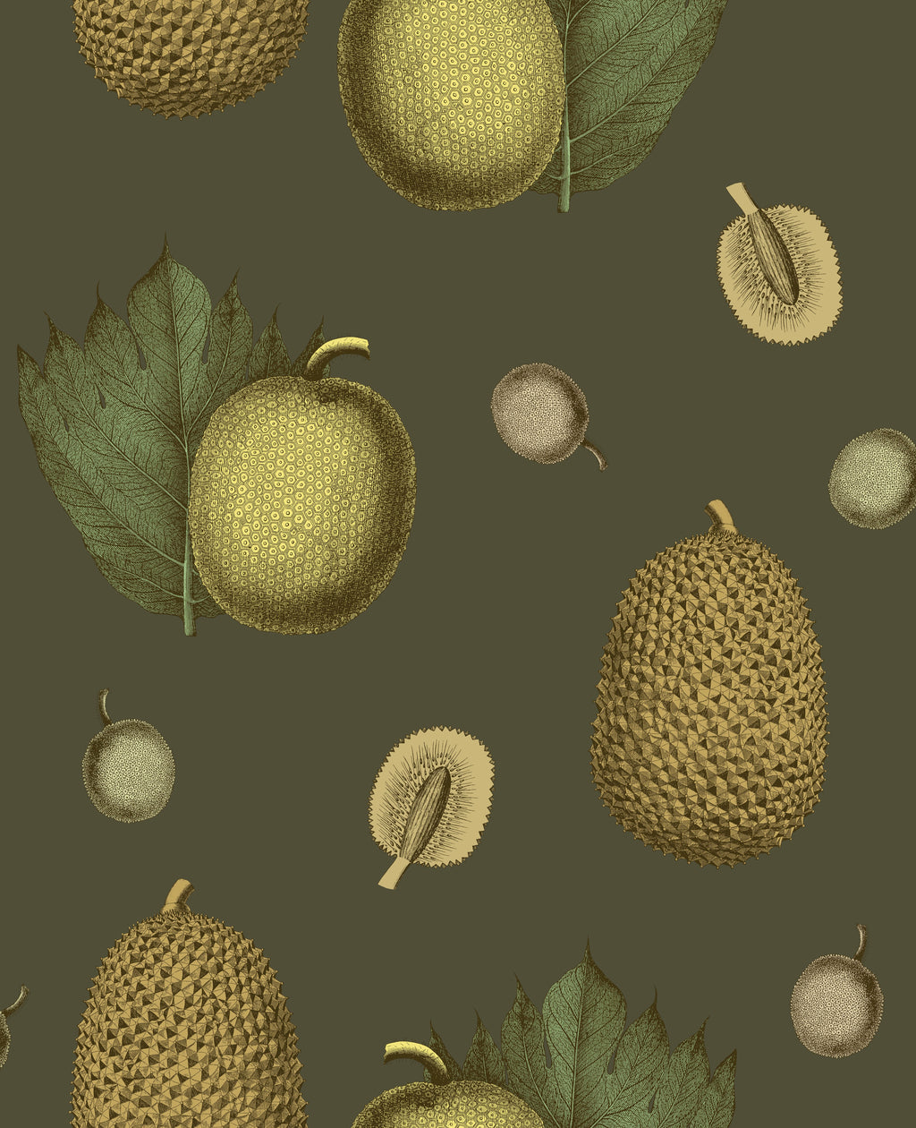 Tropical Fruit Wallpaper - Olive