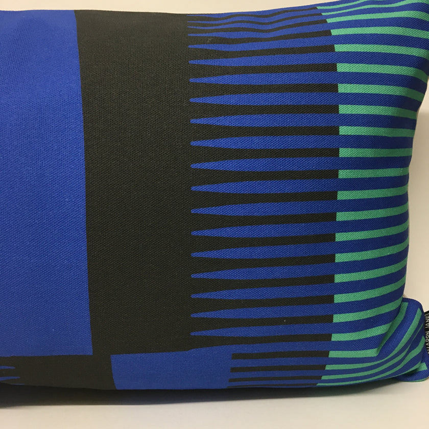 Combed Stripe Cushion - Cobalt
