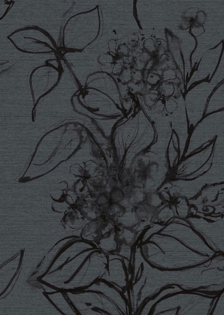 Aquatint Large Panel Floral Wallpaper