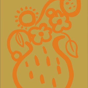 Vase print - Yellow + Orange