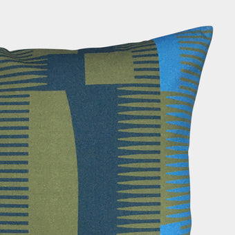 Square Combed Stripe Cushion - Olive