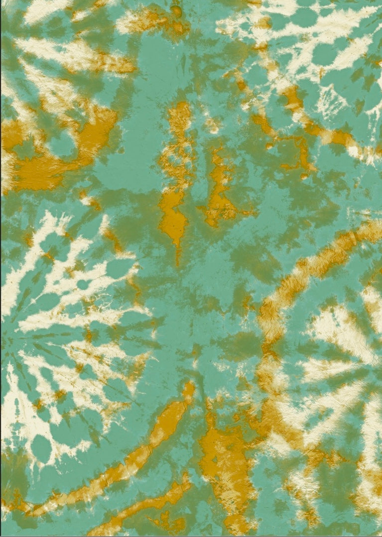 Tie dye circle Wallpaper - Aqua / Gold