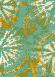 Tie dye circle Wallpaper - Aqua / Gold