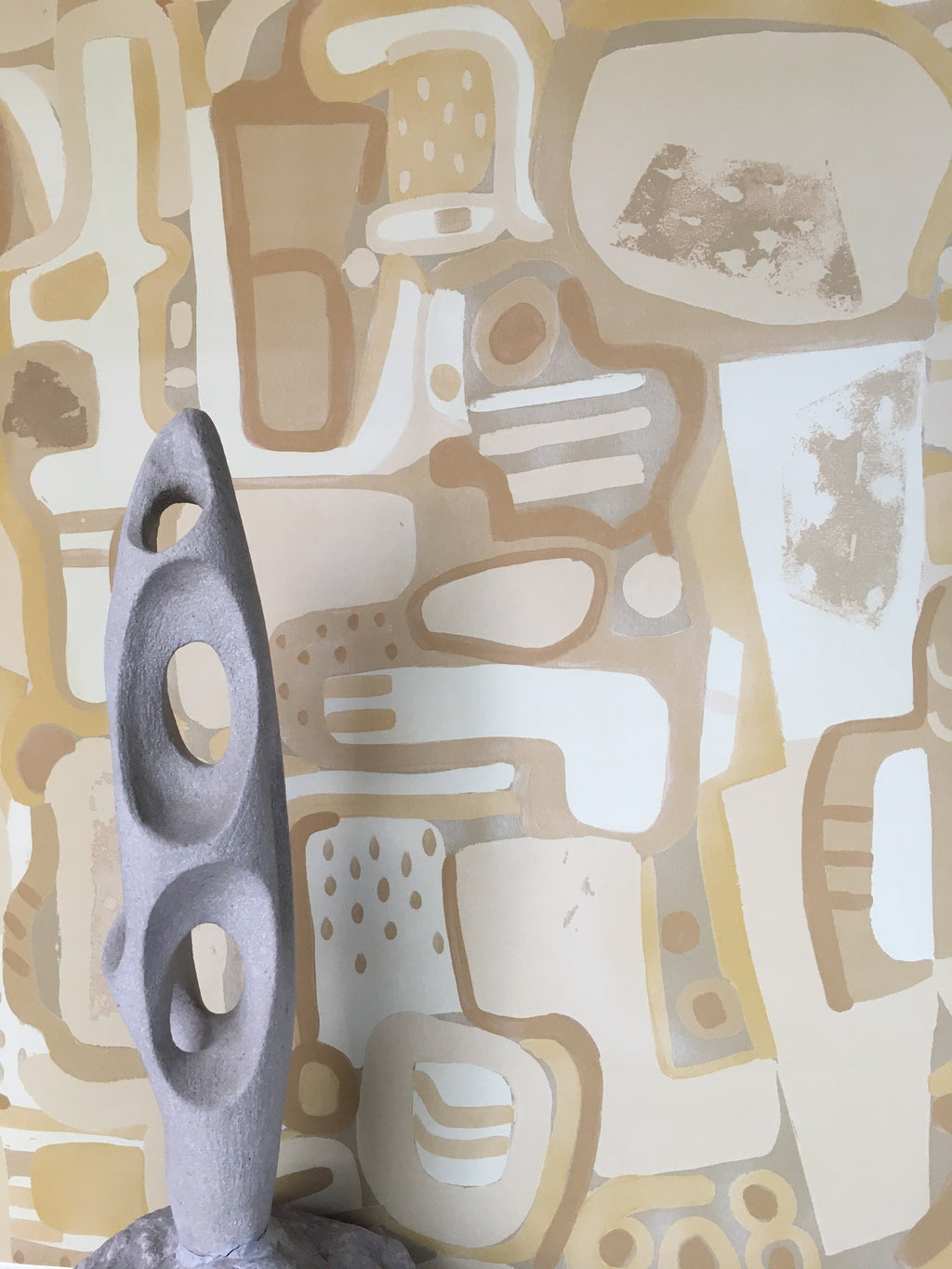 Cubist Jigsaw Wallpaper - Buttermilk