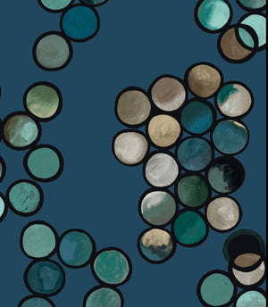Ombré Circle Wallpaper - Petrol & Taupes