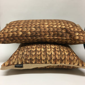Water Hyacinth Oblong Cushion With Hessian Trim