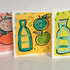‘ Bottle + Fruit’ Yellow  Hand Painted Greetings Card