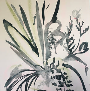 Grasses, Ink and Pastel Study