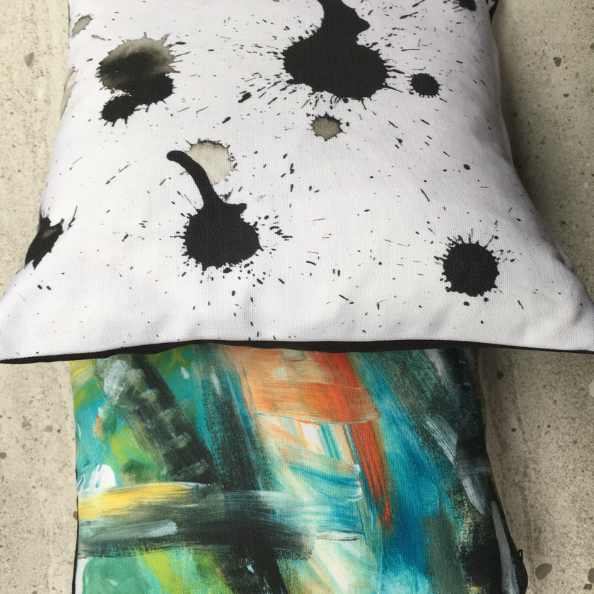 Splatter Monochrome Mini Cushion