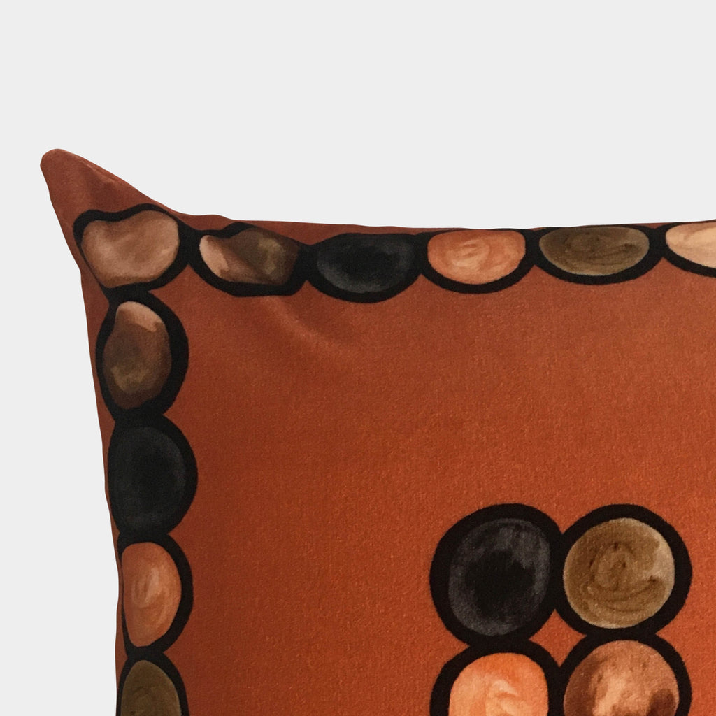 Ombré Circle Velvet Cushion - Terracotta + Coral