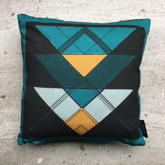 Teal Triangle Mini Cushion - Now £10.00