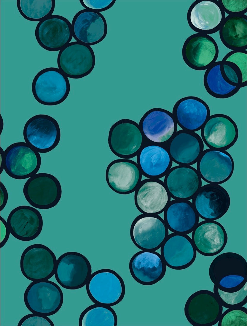 Ombré Circle Wallpaper - Aqua & Cobalt