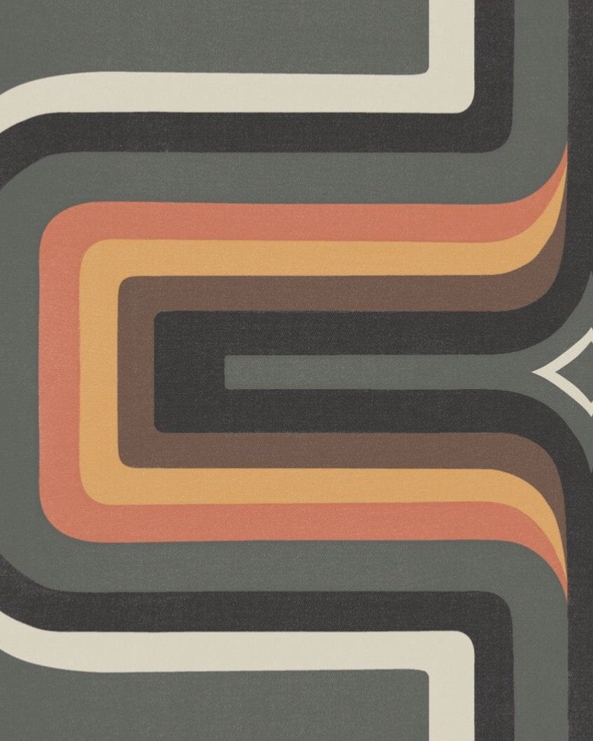 Copy of 70s Geometric wallpaper  Grey + Orange