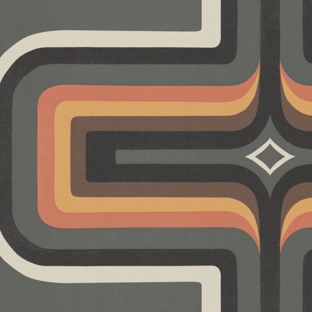Copy of 70s Geometric wallpaper  Grey + Orange