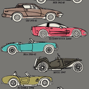 Classic Cars Wallpaper - Grey - multi
