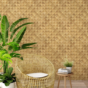 Palm Diagonal Natural Wallpaper