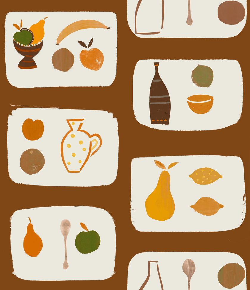 Naive Fruit Wallpaper - Nutmeg