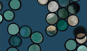 Ombré Circle Wallpaper - Petrol & Taupes