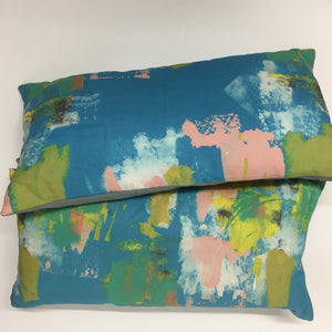 Painterly Turquoise Cushion