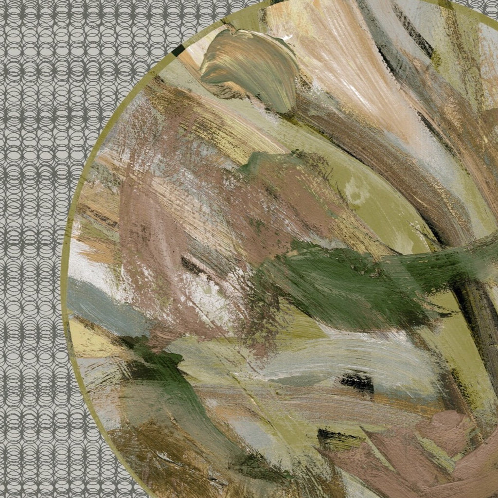 Abstract Circle Wallpaper - Grey + Clay